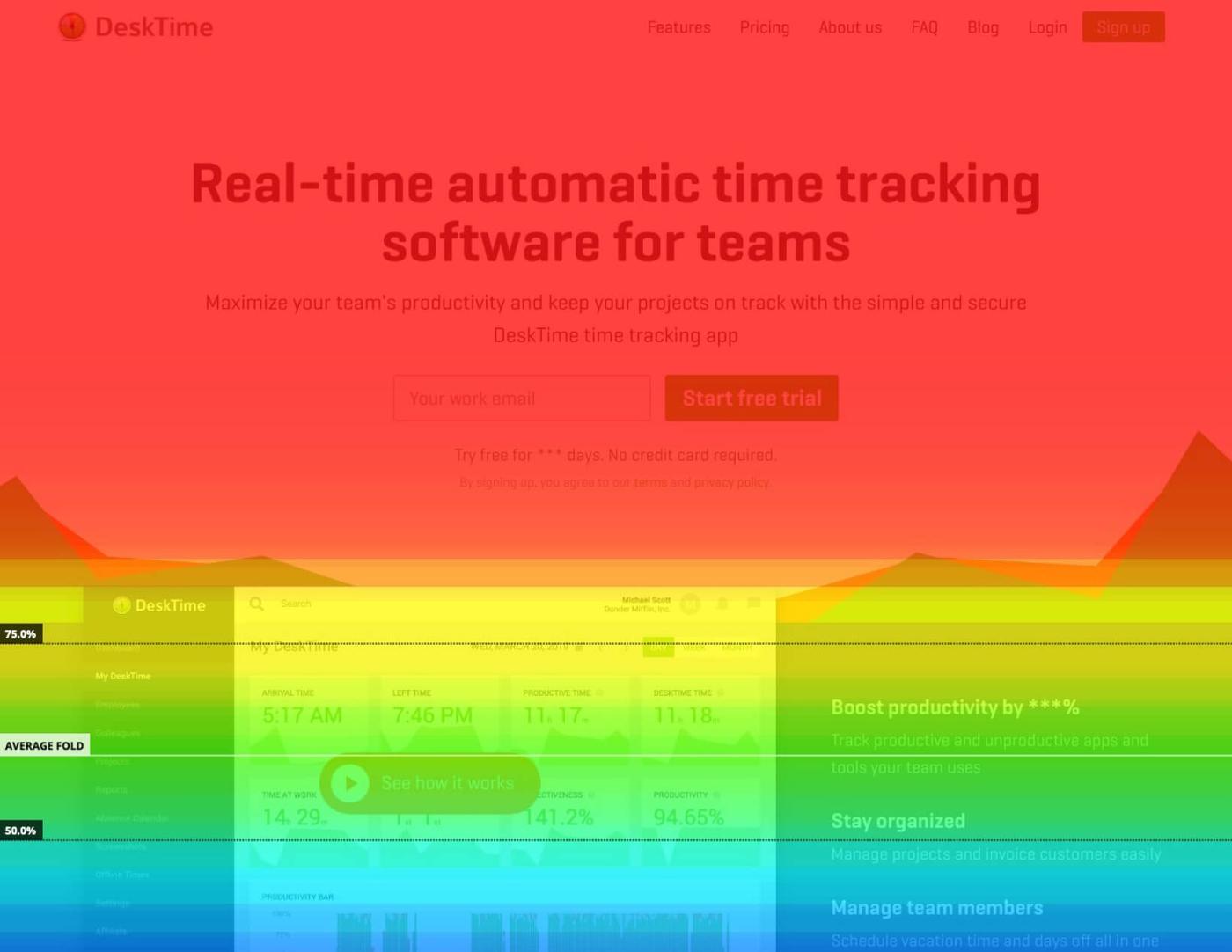 Scroll map example of the homepage