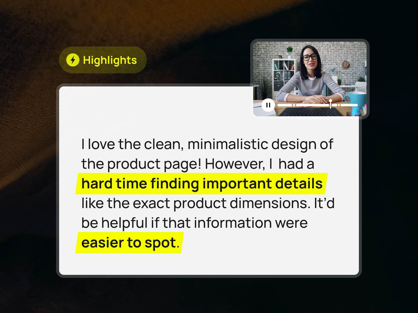 Usability test highlights