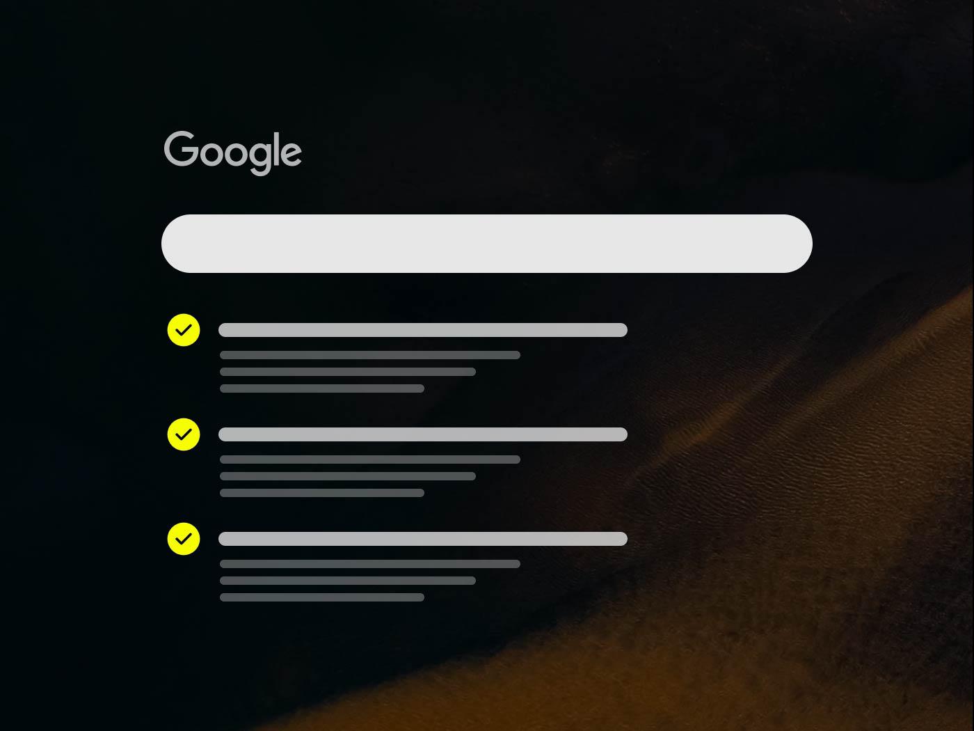 Google search results