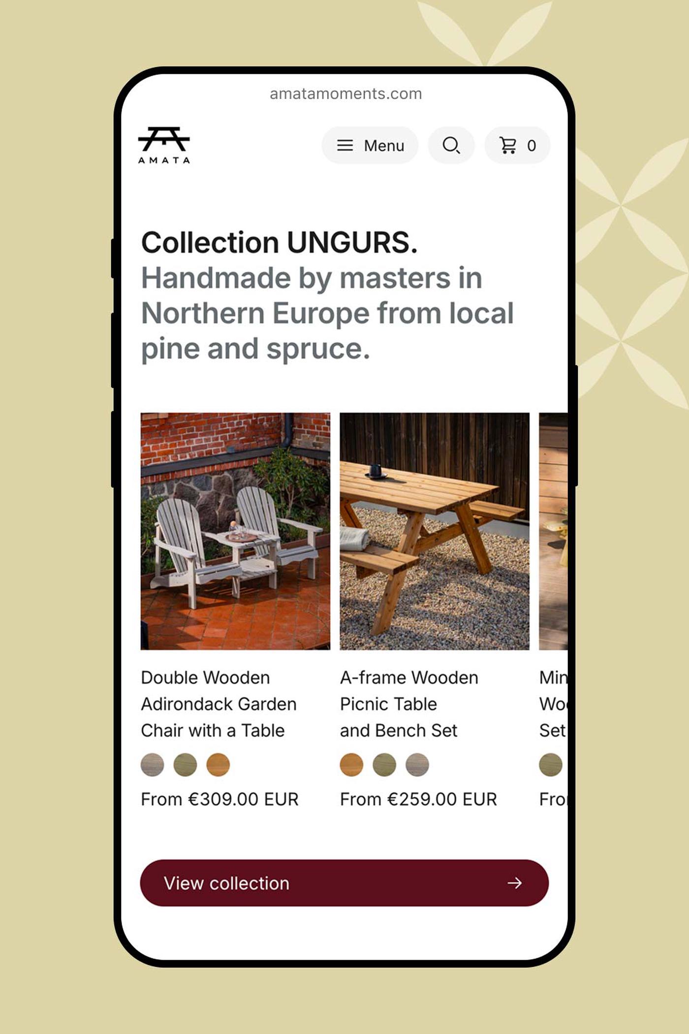 Amata mobile collection slider