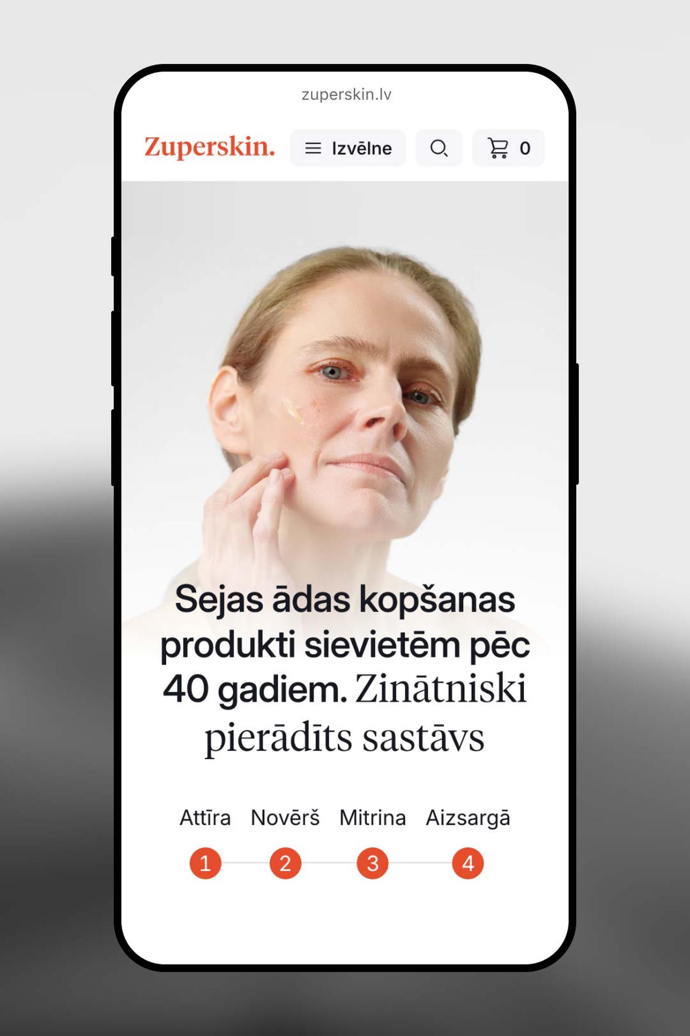 Zuperskin mobile collection header