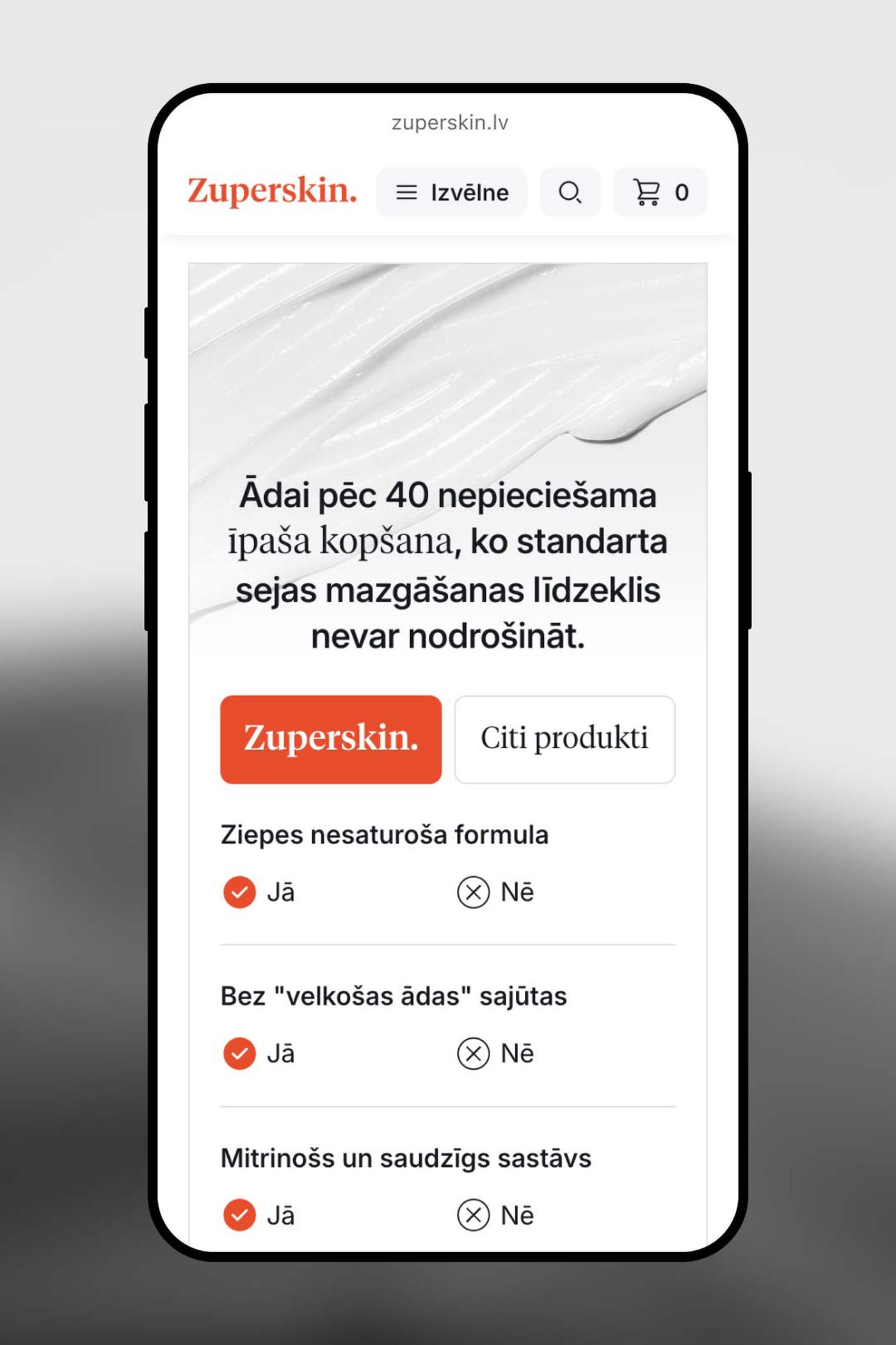 Zuperskin mobile comparison table